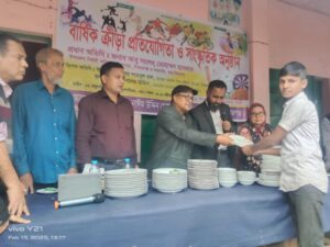 বন্যাকান্দি এন,এম হাই স্কুলের অফিস কক্ষের ছাদ ধ্বসে বার্ষিক ক্রীড়া প্রতিযোগিতা পন্ড