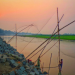 ফুলজোড় নদীতে গোপনে ইলেকট্রিক শক দিয়ে মাছ শিকার করছে খবিশ ব্যক্তিরা
