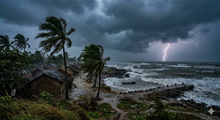 ১৯ জেলায় শক্তিশালী ঝড়ের শঙ্কা, নদীবন্দরে সতর্কবার্তা
