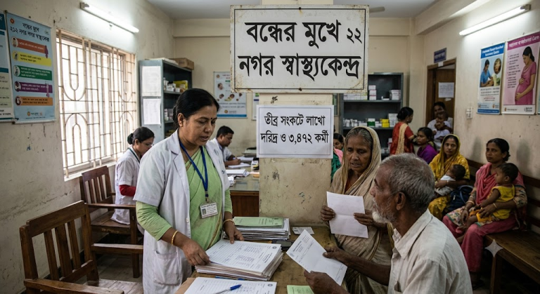 বন্ধের মুখে ২১২ নগর স্বাস্থ্যকেন্দ্র: তীব্র সংকটে লাখো দরিদ্র ও ৩,৪৭২ কর্মী