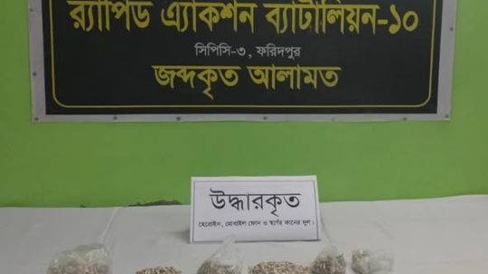 গোয়ালন্দে ১০৫০ পুরিয়া হেরোইনসহ দুই নারী কারবারি গ্রেপ্তার