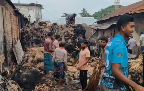 রাজবাড়ীর বালিয়াকান্দি বাজারে ভয়াবহ অগ্নিকাণ্ড: তেলের মিলসহ ১০ দোকান পুড়ে ছাই!