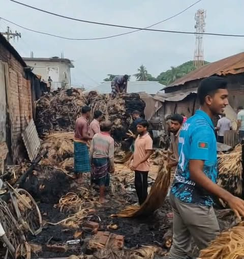 রাজবাড়ীর বালিয়াকান্দি বাজারে ভয়াবহ অগ্নিকাণ্ড: তেলের মিলসহ ১০ দোকান পুড়ে ছাই!