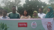 বসুন্ধরা সবুজ সংঘ কর্তৃক বন্যাকান্দি এন,এম হাই স্কুলে গাছের চারা বিতরন